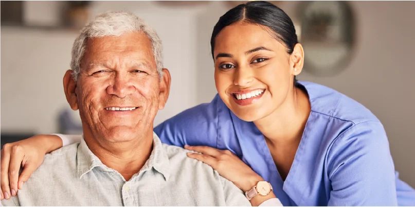 POC Care Worker and Old Man